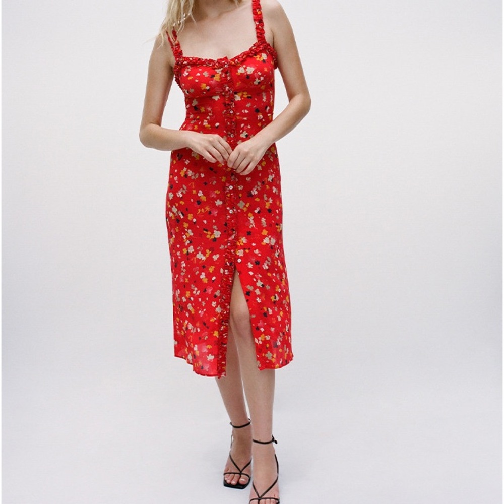 Réalisation Par - The Juliet Dress in Rouge Fleur size S
